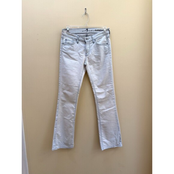 Vintage Seven 7 For All Mankind Jeans Sz 26 White Light Blue Bootcut Flare - Picture 4 of 9